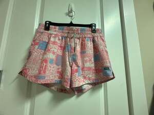 AFTCO Strike Printed Swim Trunks in Flamingo Pink